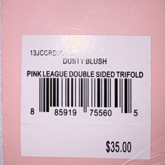Juicy Couture Dusty Blush Pink League Double Sided Trifold Wallet Card Case NEW - Picture 10 of 10